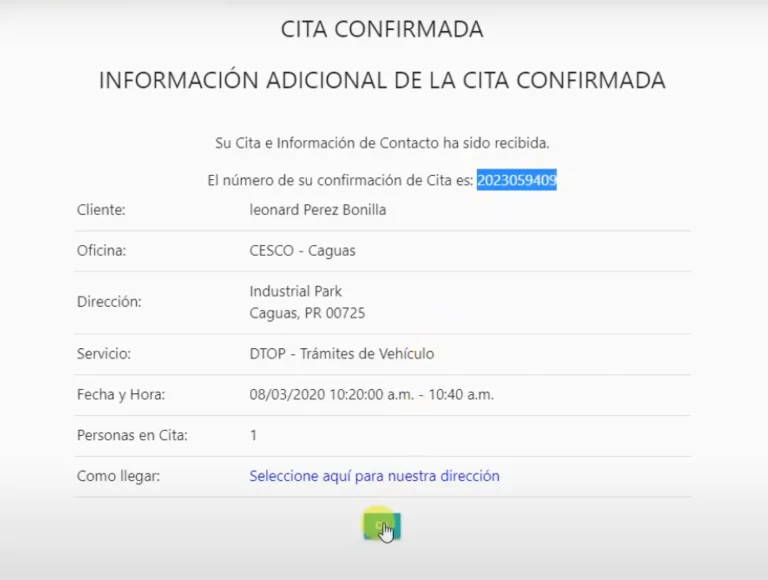 cita cesco confirmada